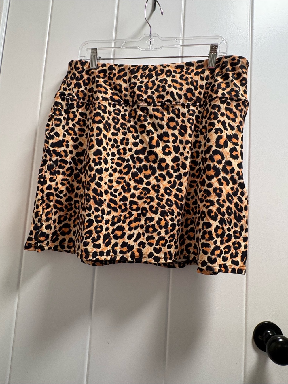 Leopard Print A-Line Women's Skort - Tan and Black
